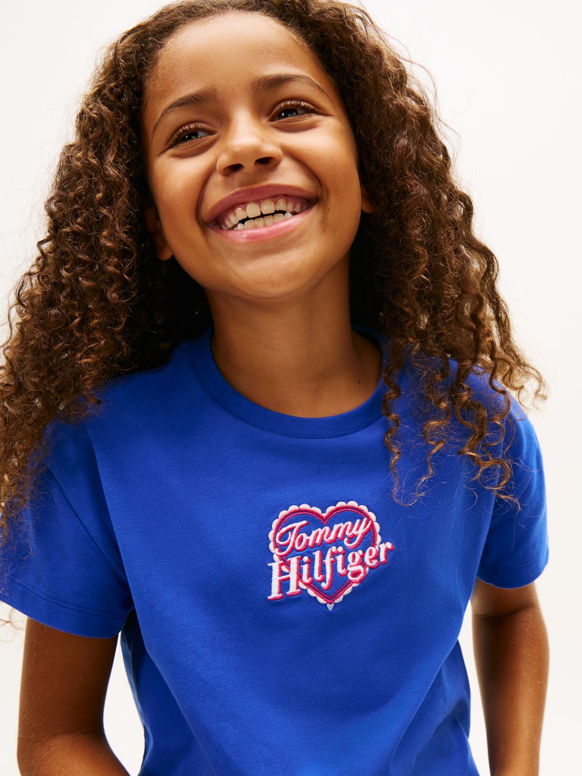 Heart Embroidery Logo Jersey T-Shirt — Blue