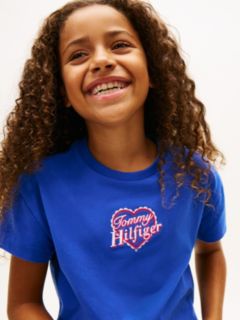 Heart Embroidery Logo Jersey T-Shirt — Blue 2