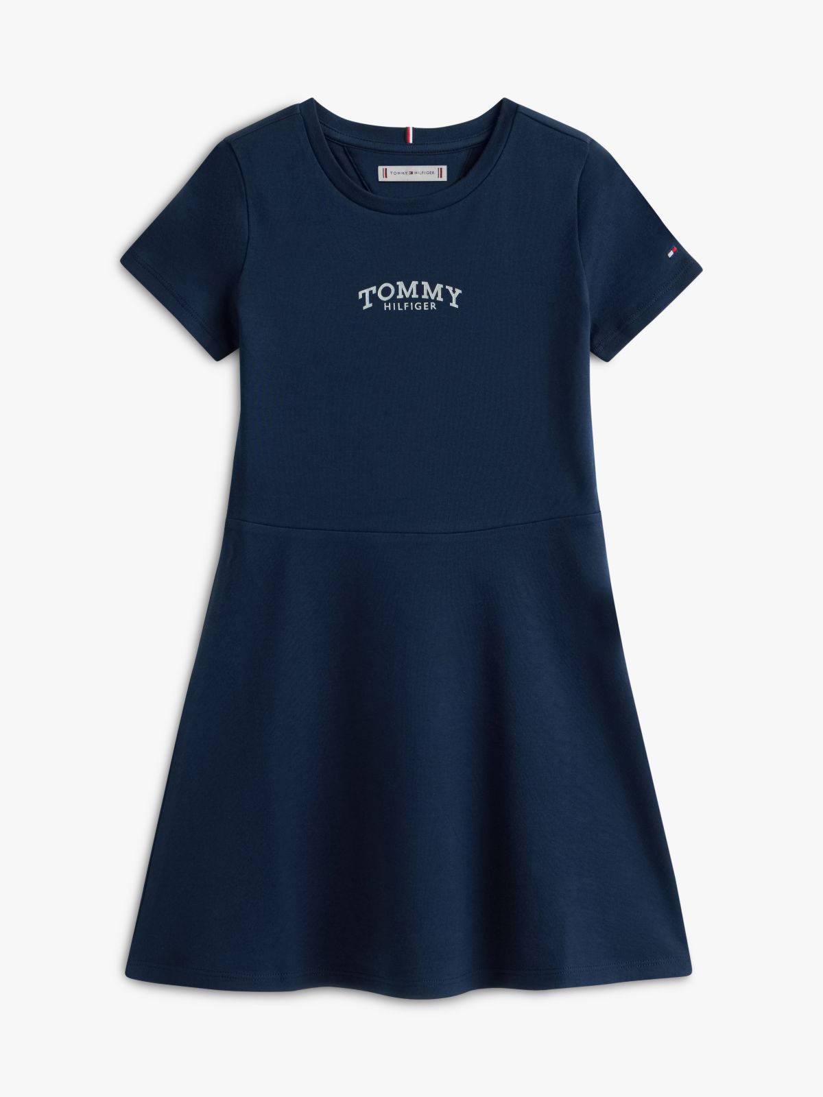 Essential Logo Slim Skater Dress — Blue