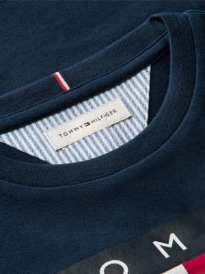 blue heritage flag relaxed t-shirt for girls tommy hilfiger