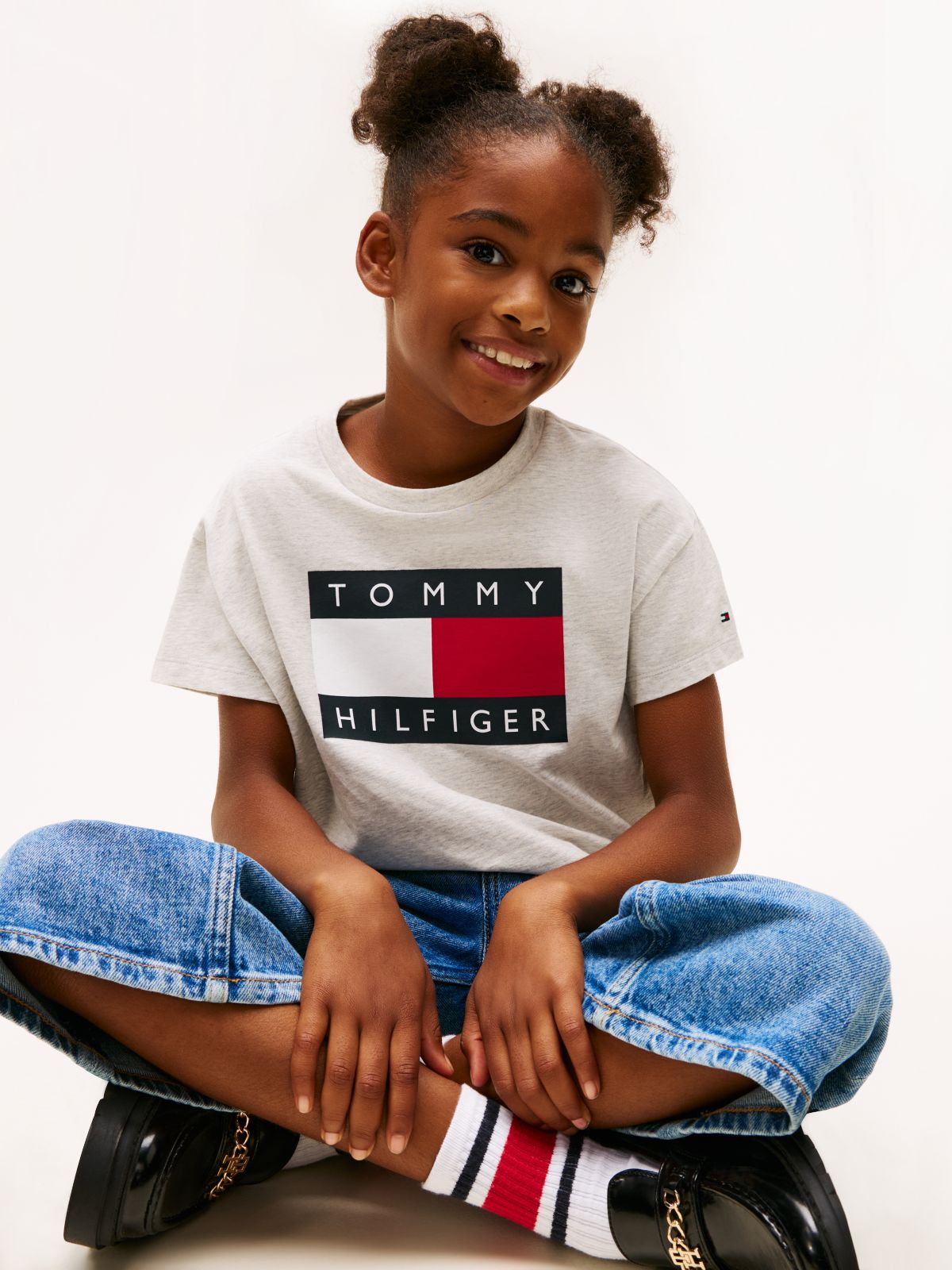 Heritage Flag Logo Relaxed T-Shirt — Grey