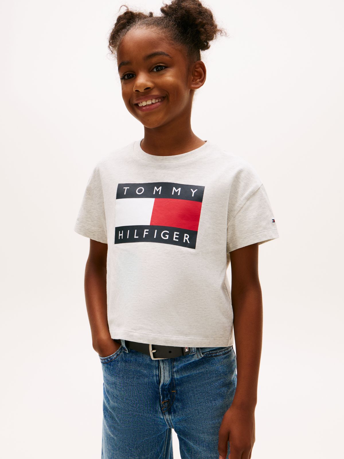 Heritage Flag Logo Relaxed T-Shirt — Grey