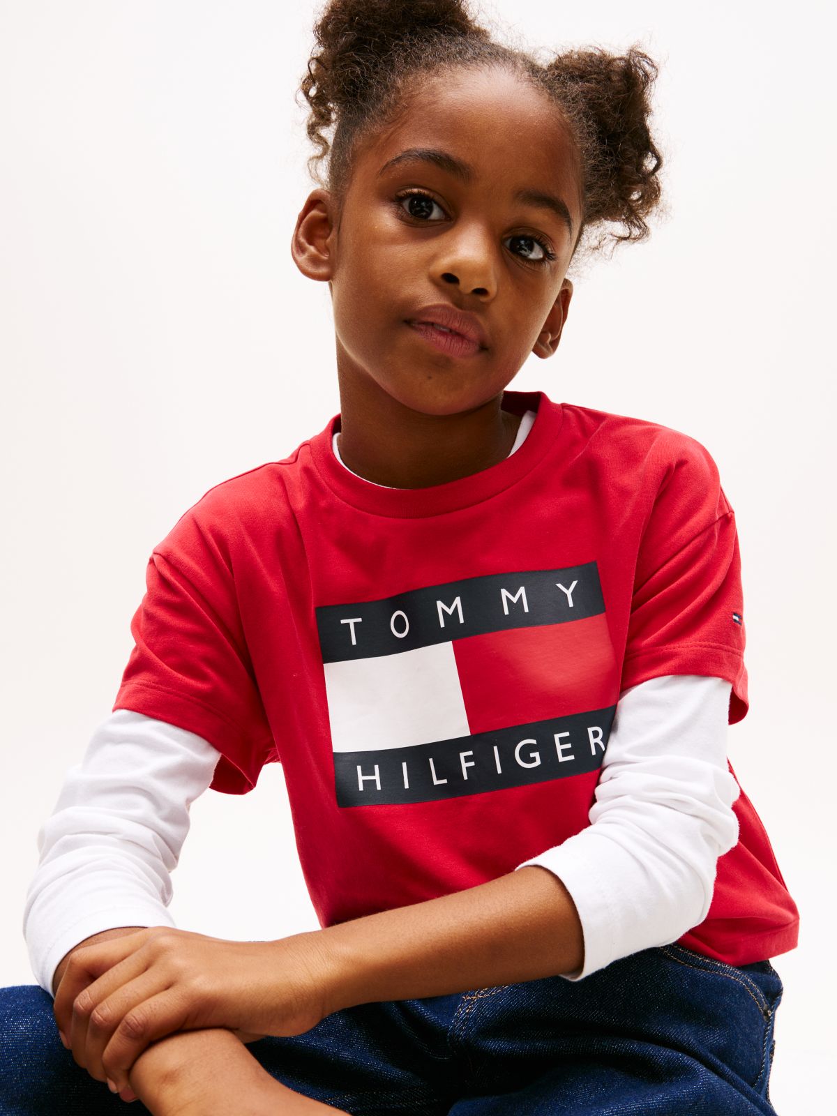 Heritage Flag Logo Relaxed T-Shirt — Red