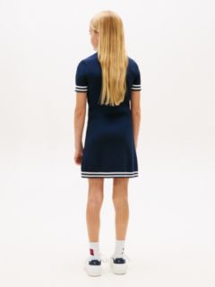 Logo Embroidery Short Sleeve Jumper Dress — Blue 4
