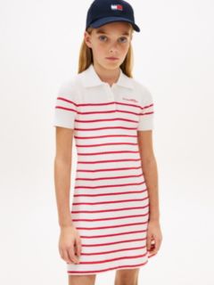 Logo Embroidery Short Sleeve Jumper Dress — Red 2