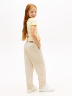 Essential Barrel Leg Twill Trousers — Beige 4