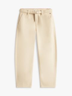 Essential Barrel Leg Twill Trousers — Beige 5