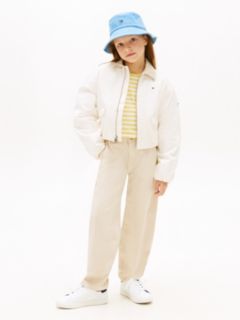 Essential Barrel Leg Twill Trousers — Beige 1