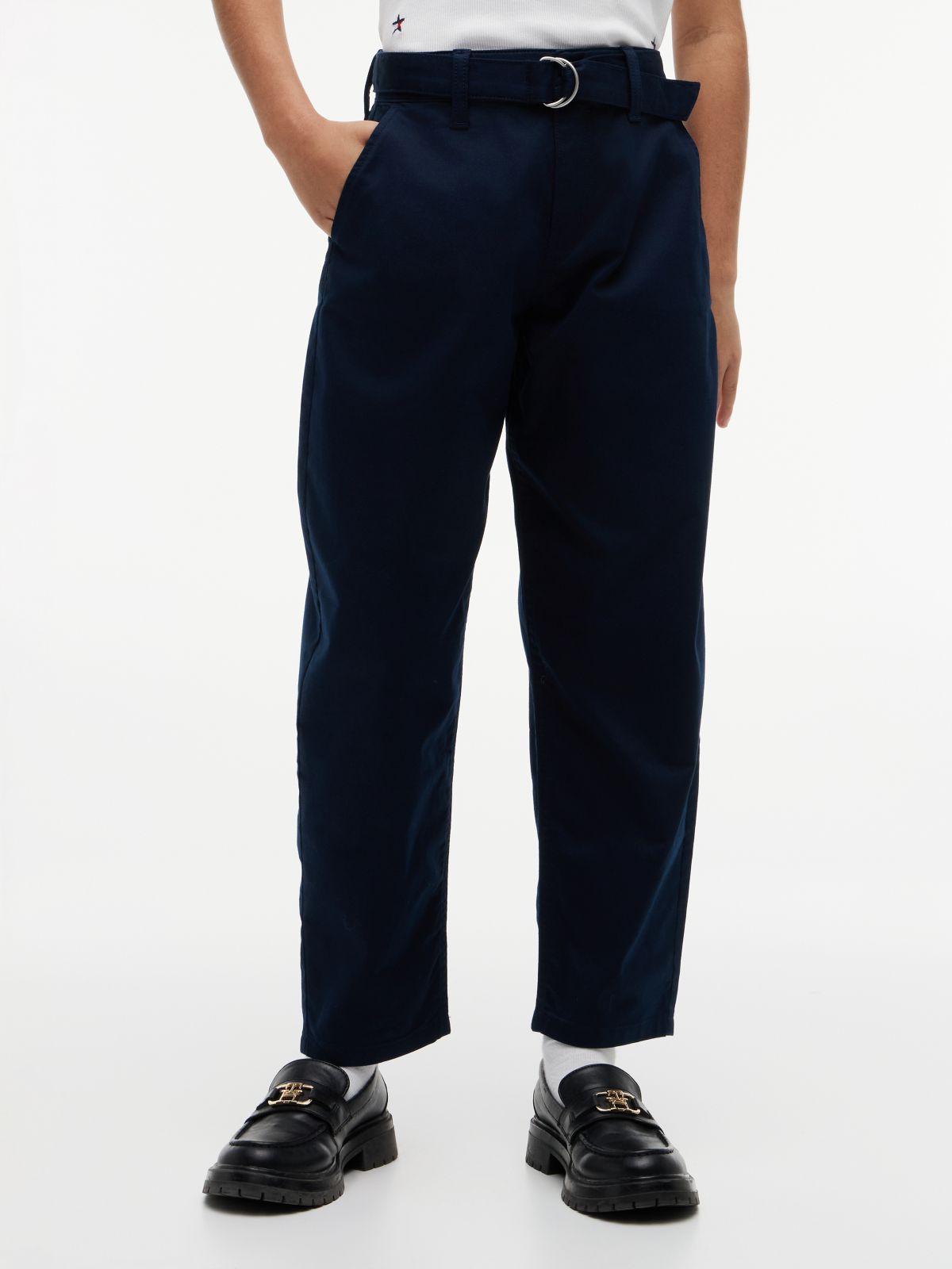 Essential Barrel Leg Twill Trousers — Blue
