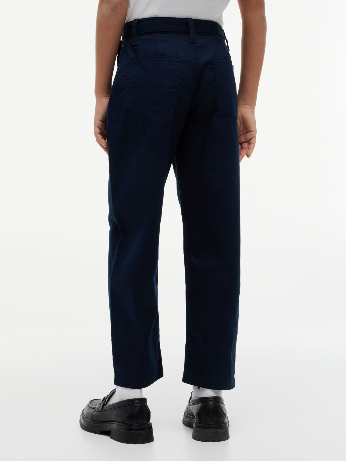 Essential Barrel Leg Twill Trousers — Blue