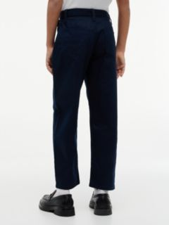 Essential Barrel Leg Twill Trousers — Blue 4
