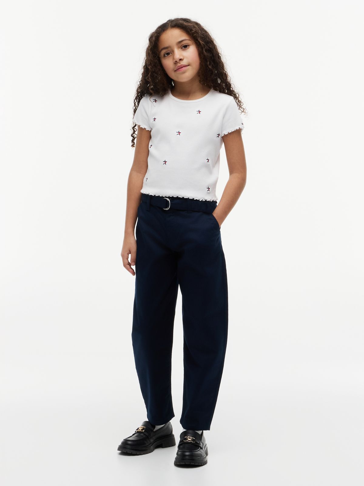 Essential Barrel Leg Twill Trousers — Blue