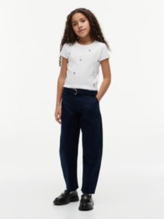 Essential Barrel Leg Twill Trousers — Blue 1