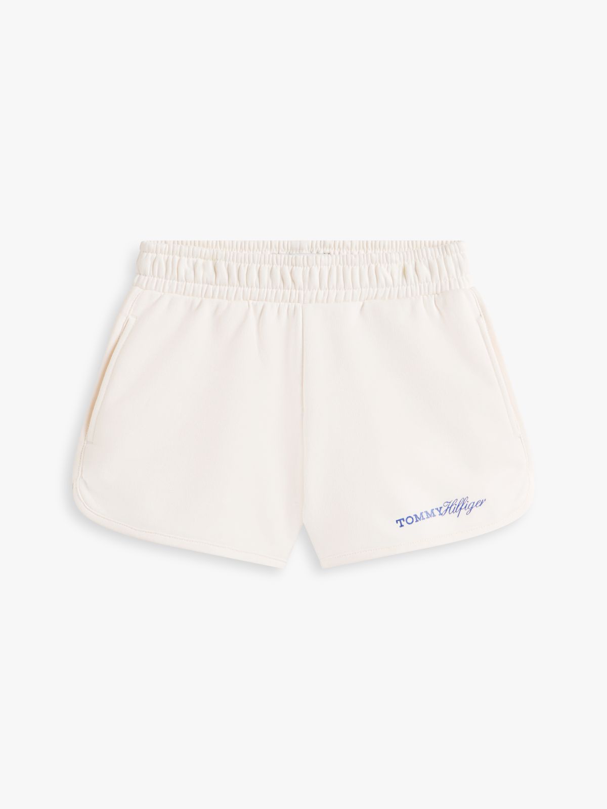 Glitter Logo Terry Sweat Shorts — White