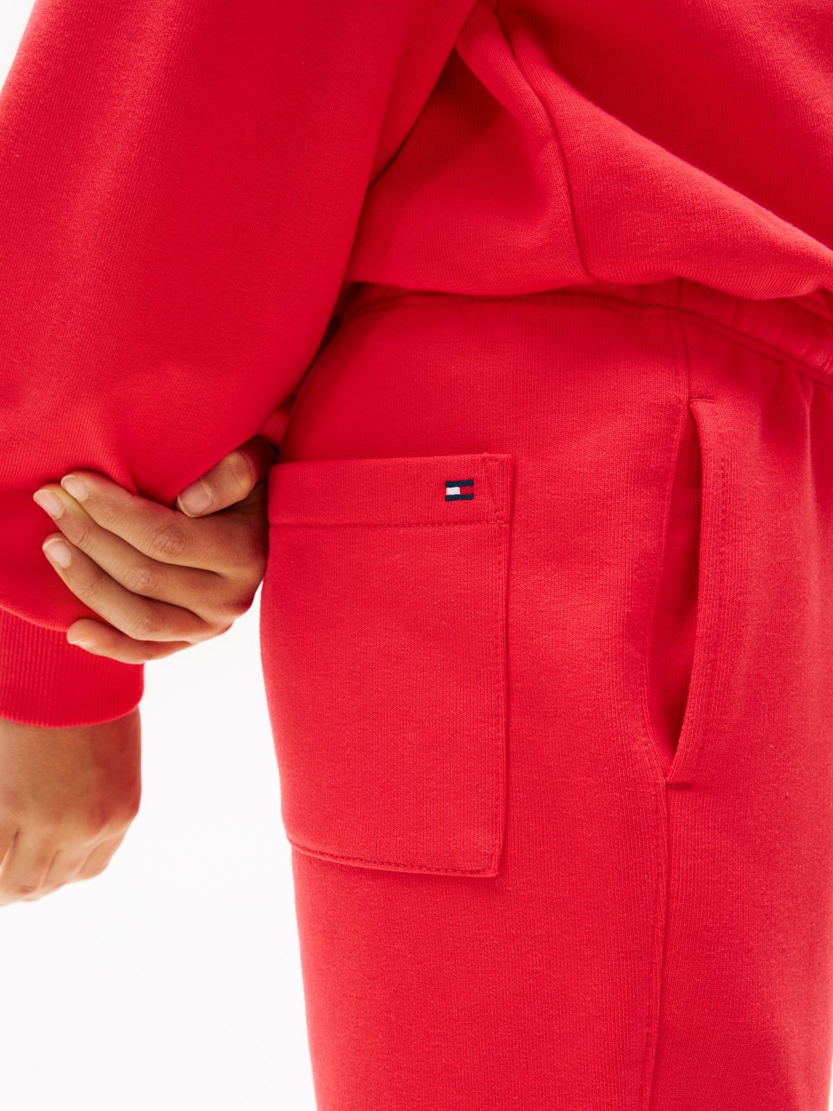 Wavy Flag Straight Leg Joggers — Red