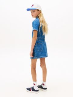 Denim Short Sleeve Trucker Dress — Blue 4