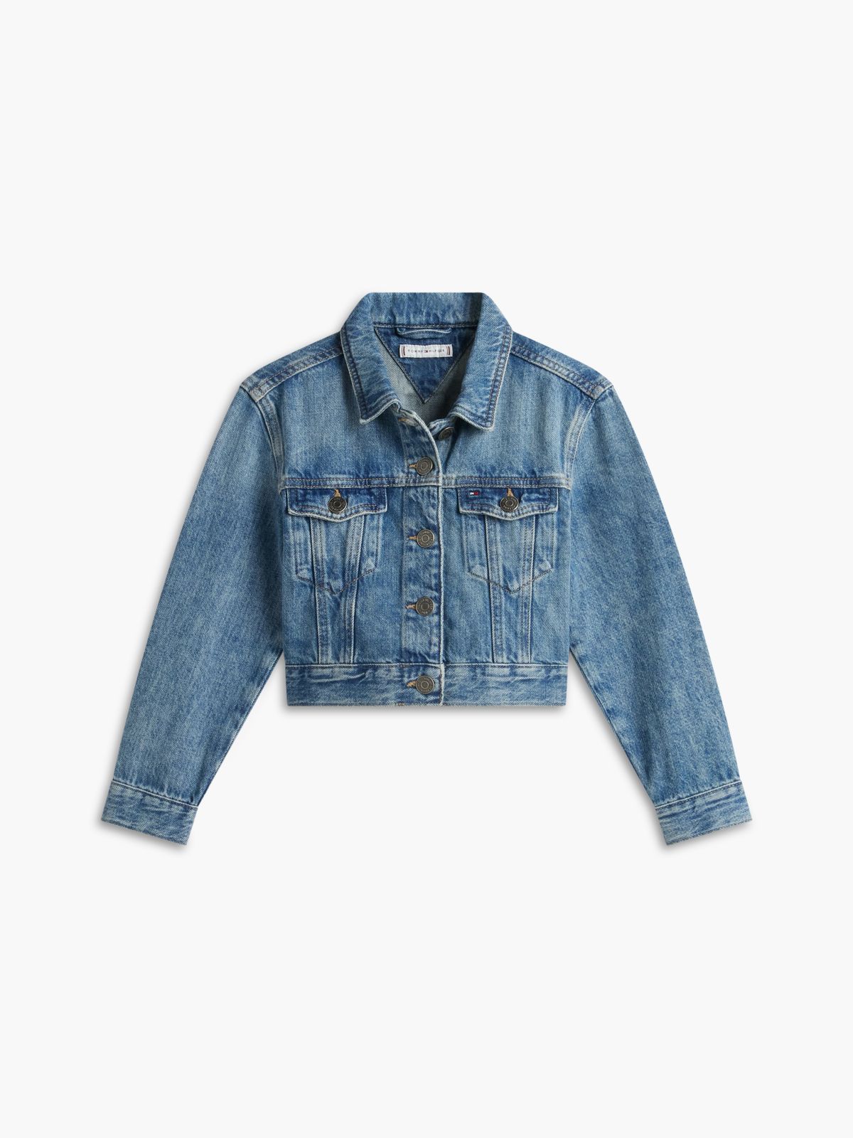 Back Star Flag Denim Trucker Jacket — Blue