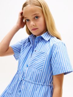 Stripe Poplin Shirt Dress — Blue 2