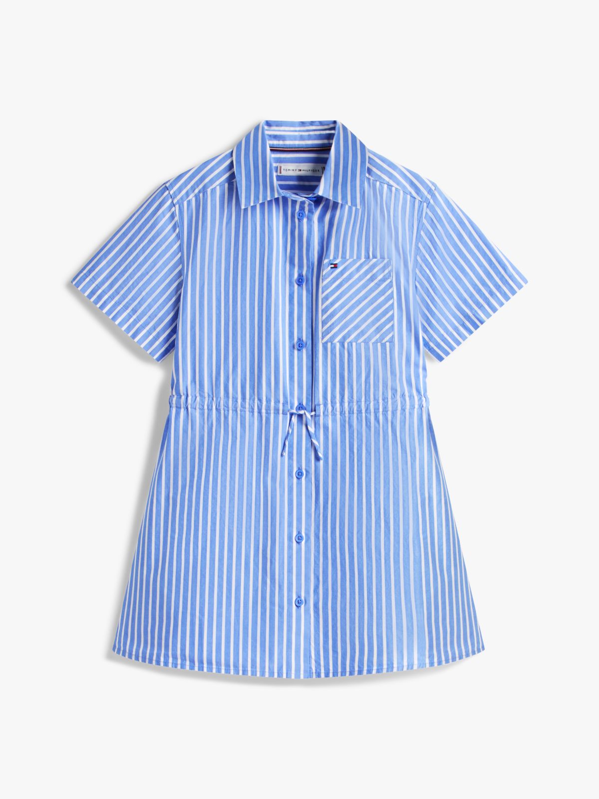 Stripe Poplin Shirt Dress — Blue