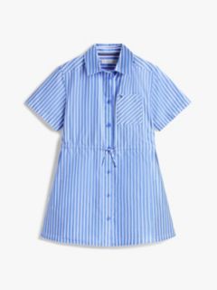 Stripe Poplin Shirt Dress — Blue 5