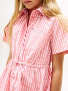 Stripe Poplin Shirt Dress — Pink 3
