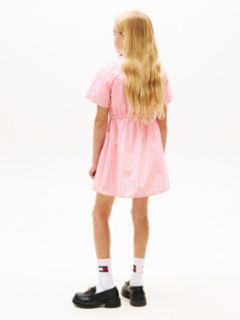 Stripe Poplin Shirt Dress — Pink 4