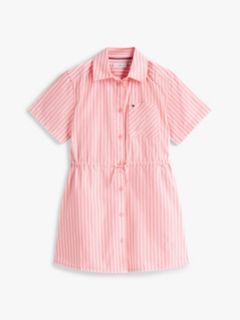 Stripe Poplin Shirt Dress — Pink 5