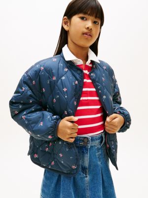 blue essential onion quilted jacket for girls tommy hilfiger