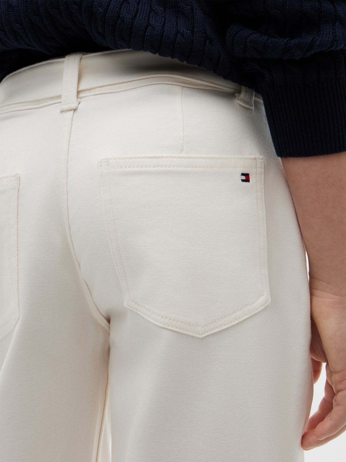 Essential Barrel Leg Belted Twill Trousers — Beige