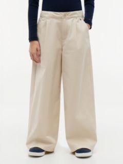 Essential Oversized Pleated Wide Leg Trousers — Beige 2