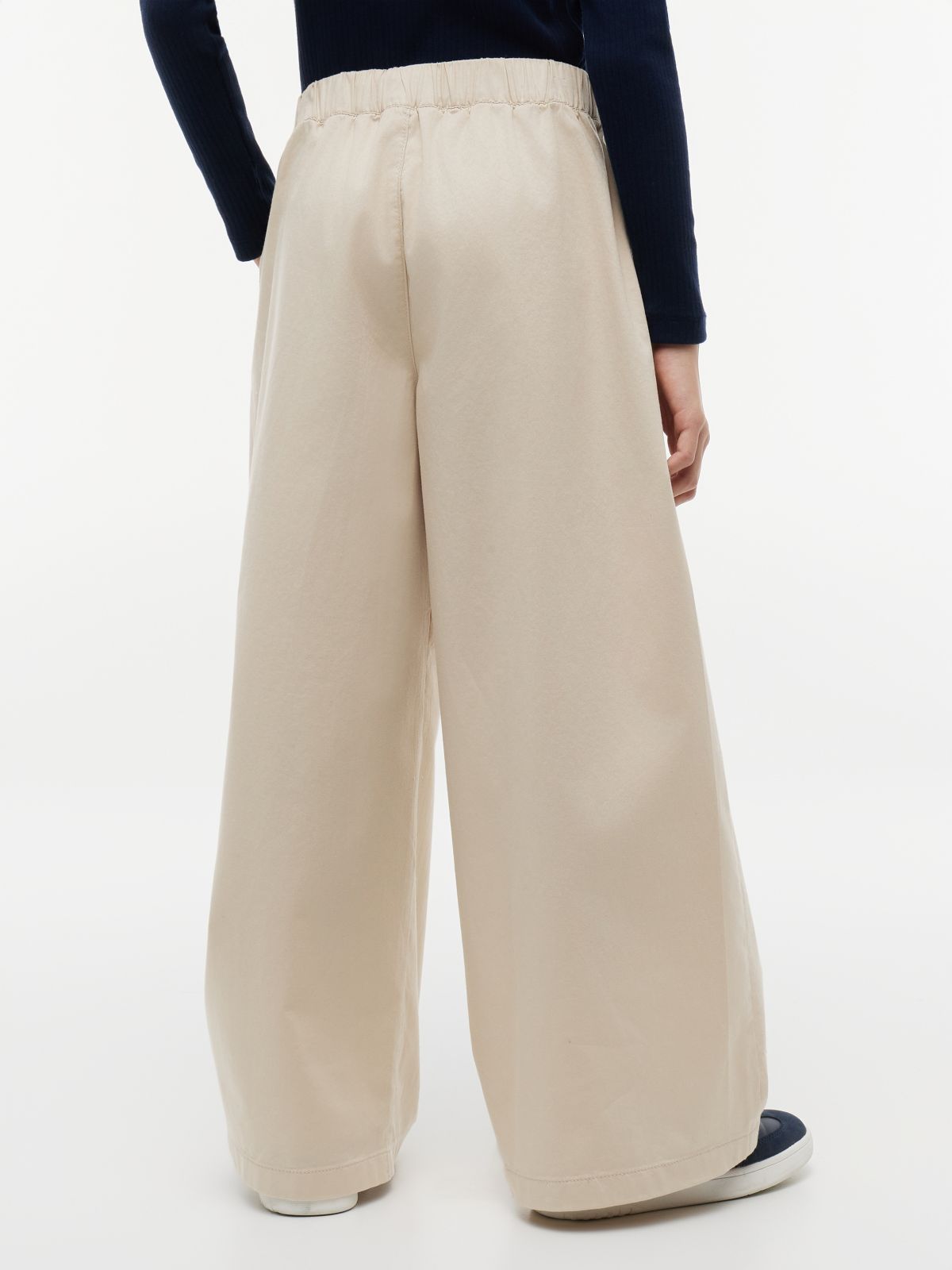 Essential Oversized Pleated Wide Leg Trousers — Beige