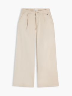 Essential Oversized Pleated Wide Leg Trousers — Beige 5