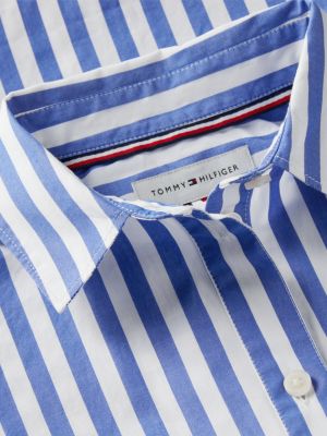 blue essential relaxed fit poplin oxford shirt for girls tommy hilfiger