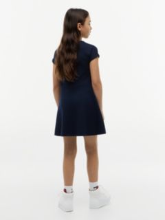 Tonal Flag Logo Skater Dress — Blue 4