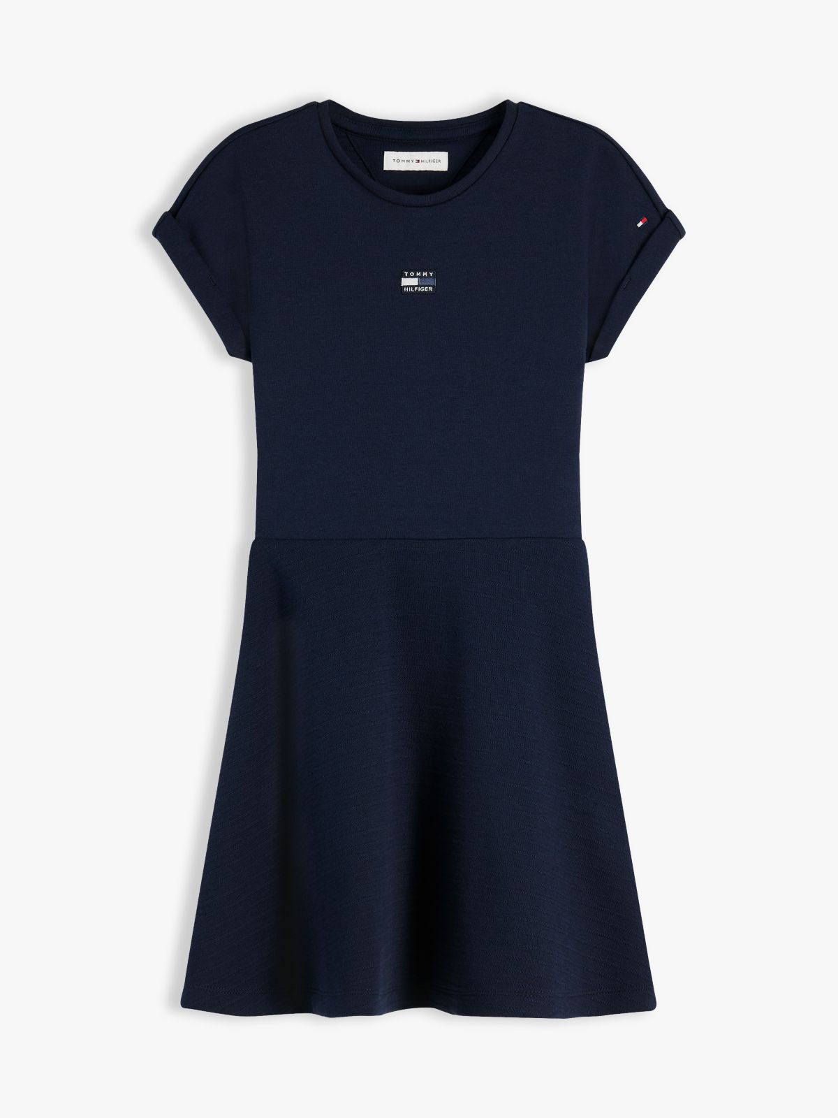 Tonal Flag Logo Skater Dress — Blue