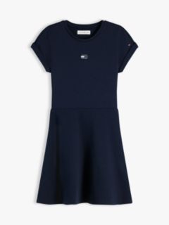 Tonal Flag Logo Skater Dress — Blue 5