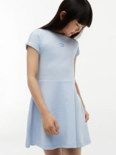 Tonal Flag Logo Skater Dress — Blue 2