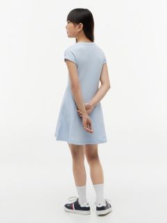 Tonal Flag Logo Skater Dress — Blue 4