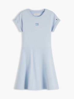 Tonal Flag Logo Skater Dress — Blue 5