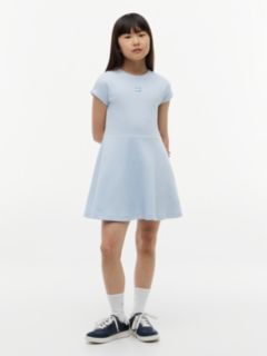 Tonal Flag Logo Skater Dress — Blue 1