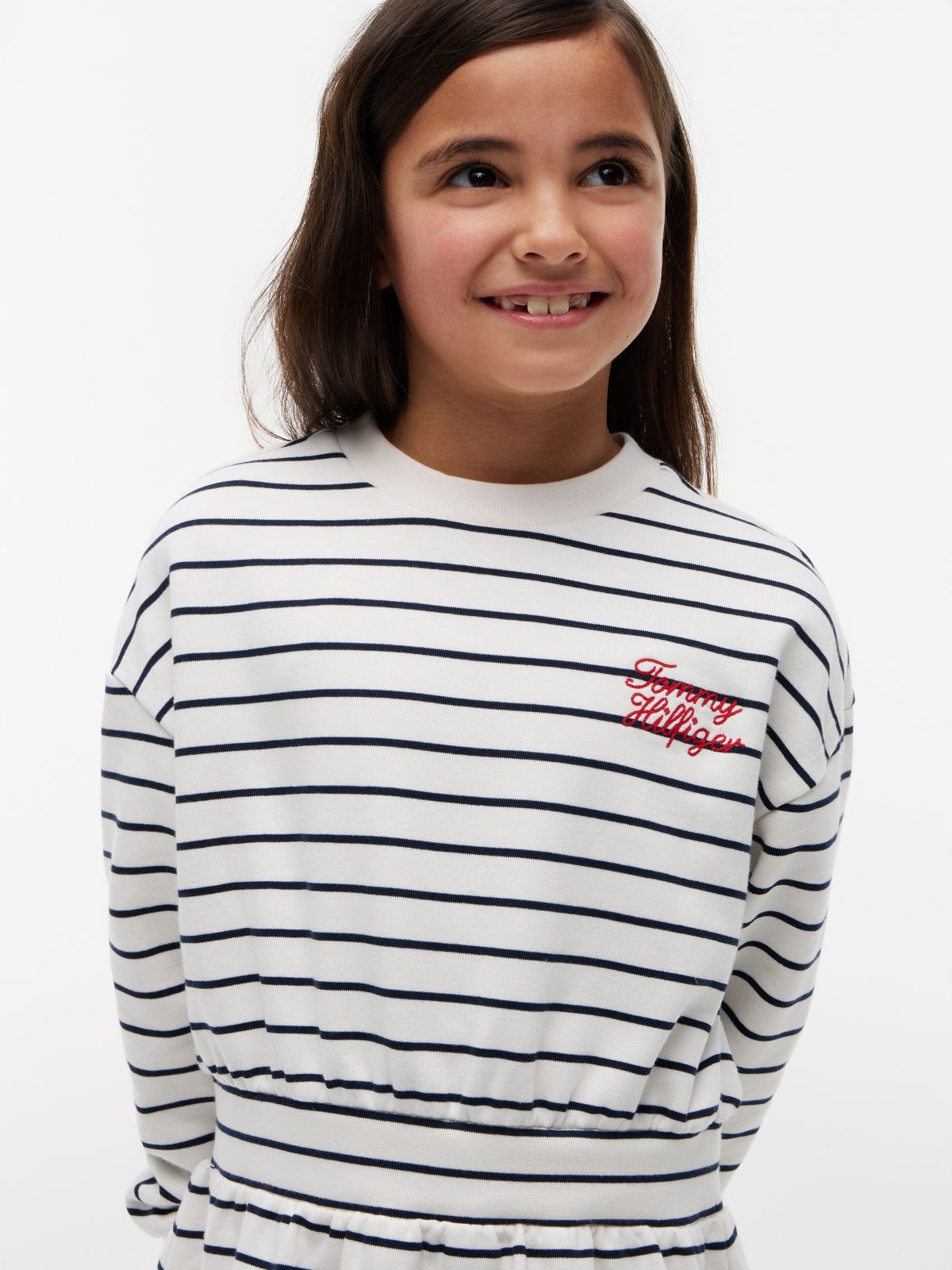 Stripe Relaxed Sweatshirt Dress — Multi