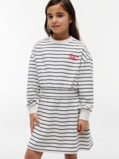 Stripe Relaxed Sweatshirt Dress — Multi 3