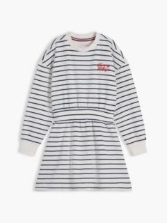 Stripe Relaxed Sweatshirt Dress — Multi 5