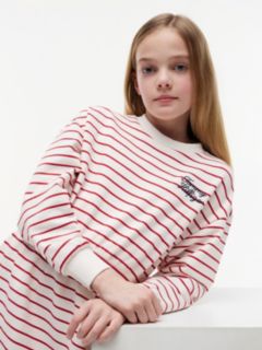 Stripe Relaxed Sweatshirt Dress — Multi 3