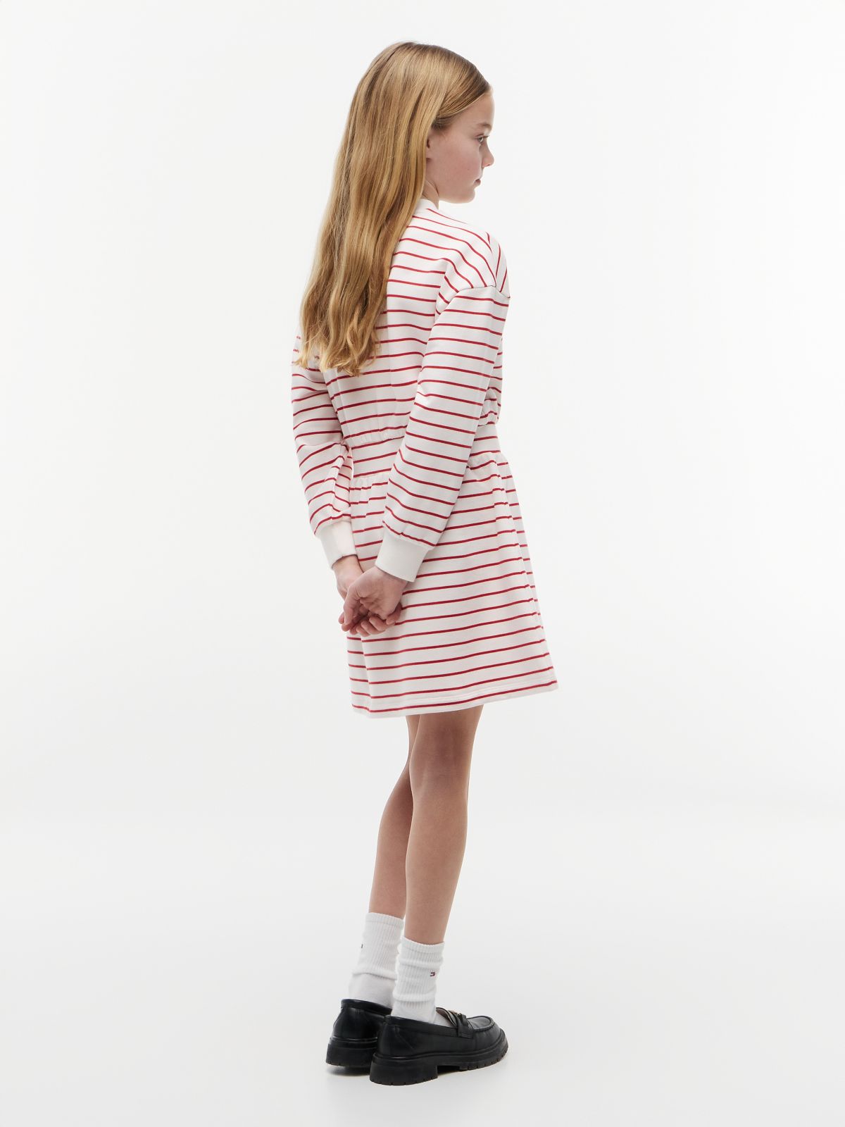 Stripe Relaxed Sweatshirt Dress — Multi