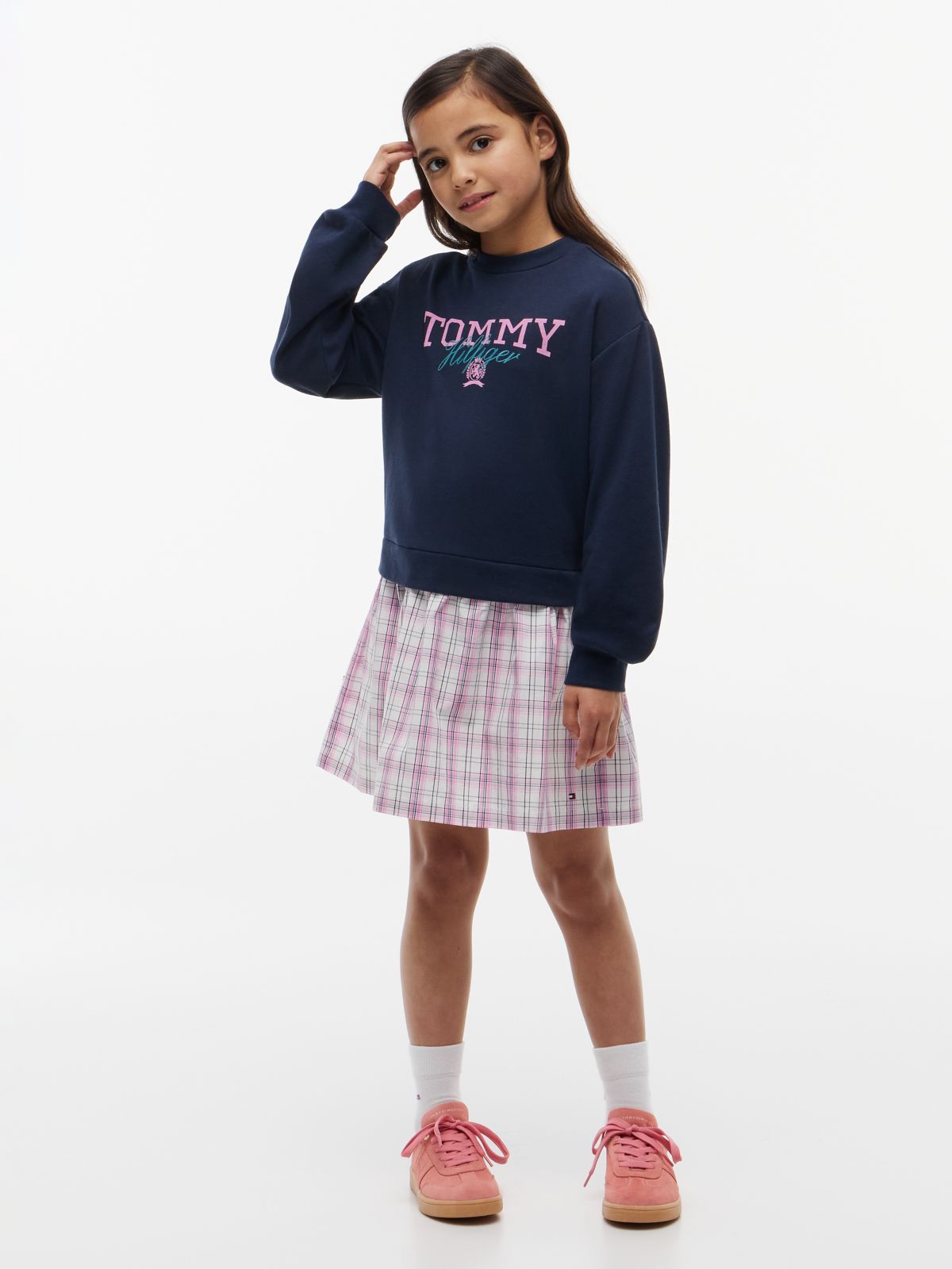 Essential Crest Sweatshirt Dress — Multi