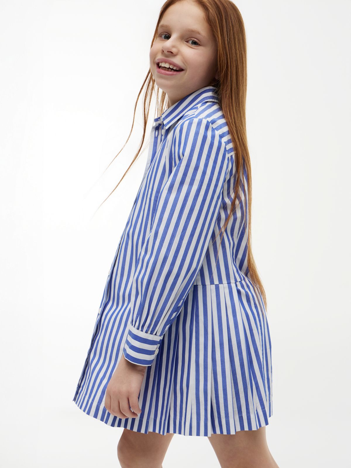 Essential Pleated Shirt Dress — Multi