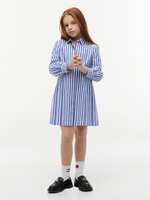 multi essential pleated shirt dress for girls tommy hilfiger