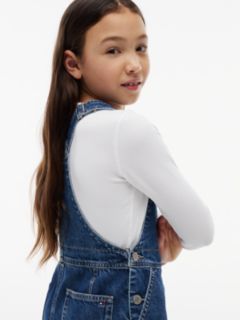 Heritage Logo Pocket Denim Dungaree Dress — Blue 3