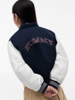 Rhinestone Flag Relaxed Bomber Jacket — Blue 4
